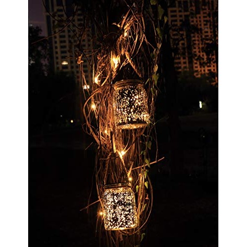Hanging Solar Lantern Lights Outdoor 2 Pack,20 LED Solar Mercury G...