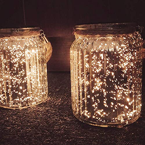 Hanging Solar Lantern Lights Outdoor 2 Pack,20 LED Solar Mercury G...
