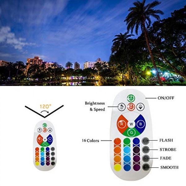 AFSEMOS 10W RGB Landscape Light,12V Low Voltage Color Changing Gar...