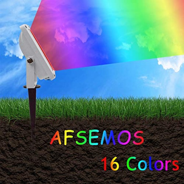 AFSEMOS 10W RGB Landscape Light,12V Low Voltage Color Changing Gar...