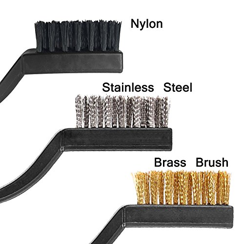 15 pieces Scratch Brush Stainless Steel + Brass+Nylon, AFUNTA Cu...