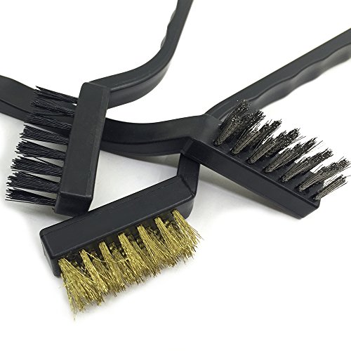 15 pieces Scratch Brush Stainless Steel + Brass+Nylon, AFUNTA Cu...