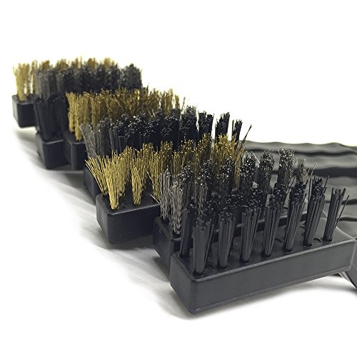 15 pieces Scratch Brush Stainless Steel + Brass+Nylon, AFUNTA Cu...
