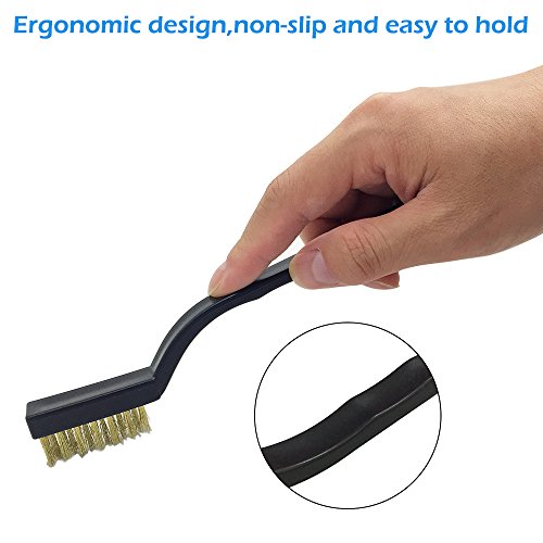15 pieces Scratch Brush Stainless Steel + Brass+Nylon, AFUNTA Cu...
