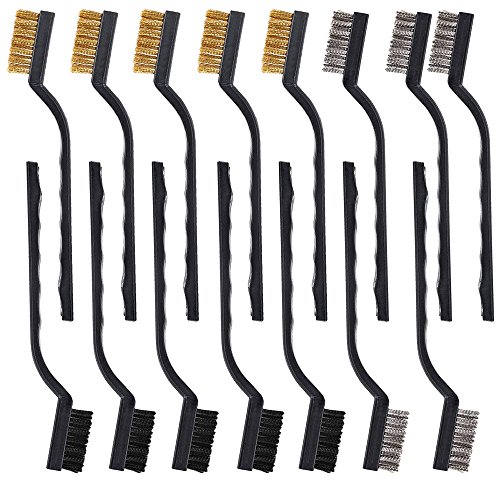 15 pieces Scratch Brush Stainless Steel + Brass+Nylon, AFUNTA Cu...