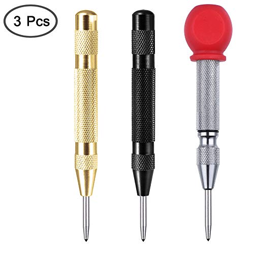 AFUNTA 3 Pcs Automatic Center Punch Tool, 5 inch Brass Spring Load...