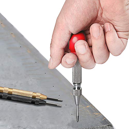 AFUNTA 3 Pcs Automatic Center Punch Tool, 5 inch Brass Spring Load...