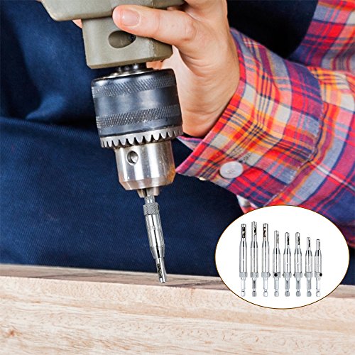 AFUNTA 8 pcs Center Drill Bit Sets with Automatic Center Punch, Se...