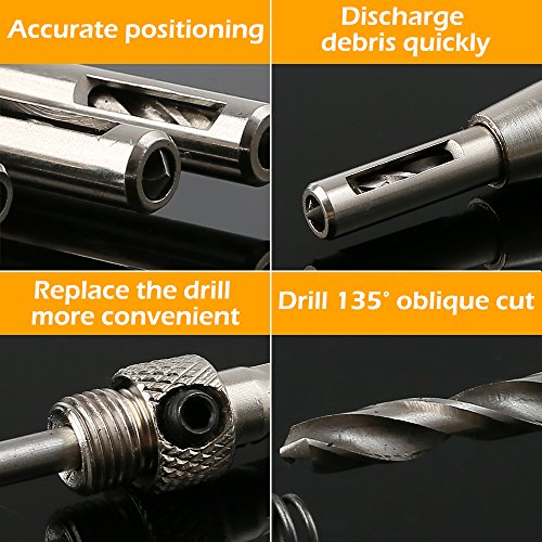 AFUNTA 8 pcs Center Drill Bit Sets with Automatic Center Punch, Se...