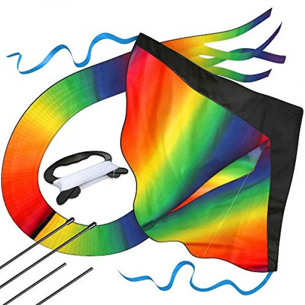 aGreatLife Huge Rainbow Kite for Kids with Safety Certificate Kite...