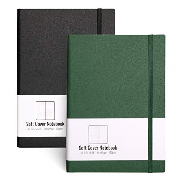 A5 Dotted Bullet Grid Softcover Journals2-Pack- AHGXG Dot Grid N...