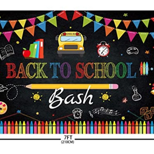 AIBIIN 7x5ft Back to School Bash Backdrop Chalkboard Welcome Back ...