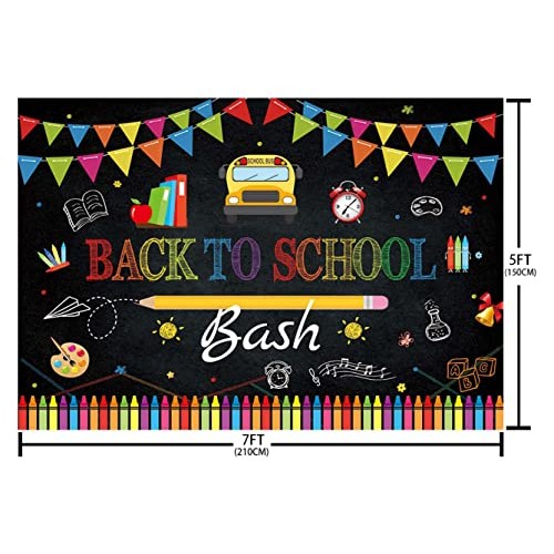 AIBIIN 7x5ft Back to School Bash Backdrop Chalkboard Welcome Back ...