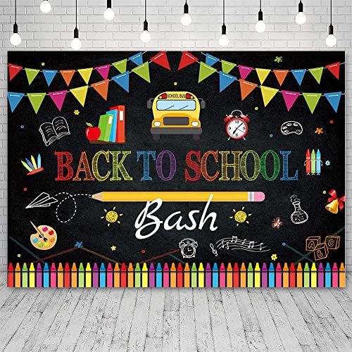 AIBIIN 7x5ft Back to School Bash Backdrop Chalkboard Welcome Back ...