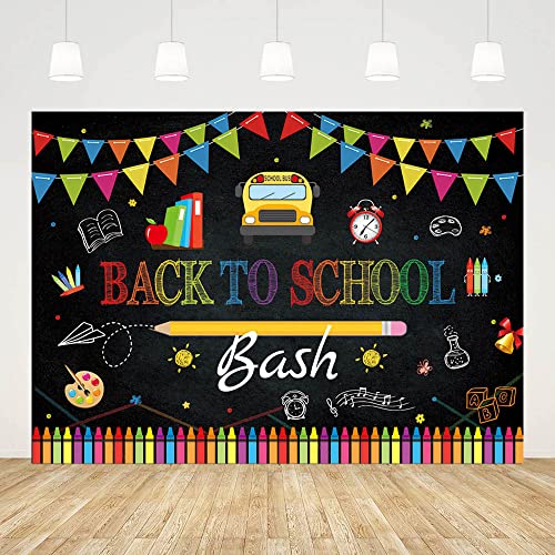 AIBIIN 7x5ft Back to School Bash Backdrop Chalkboard Welcome Back ...