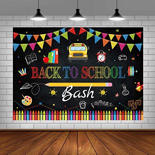AIBIIN 7x5ft Back to School Bash Backdrop Chalkboard Welcome Back ...