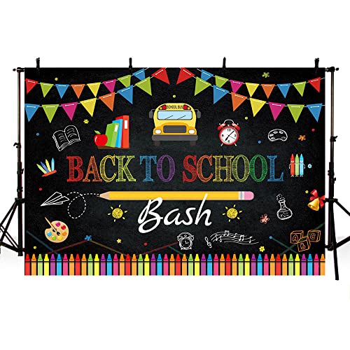 AIBIIN 7x5ft Back to School Bash Backdrop Chalkboard Welcome Back ...