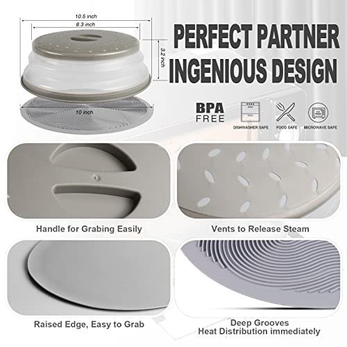 2 In 1, Aidacom Microwave Cover for Food & 10 Versatile Mat- Prev...