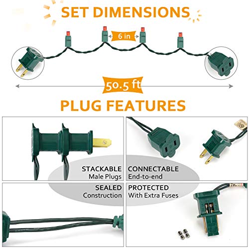 AIDDOMM LED Christmas Lights 100 Counts, for Outdoor and Indoor, C...