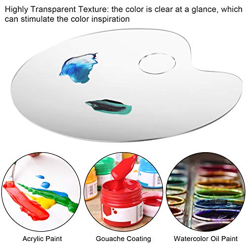 AIEX Clear Acrylic Paint Palette 10 x 6 Inches Art Palette with Pr...