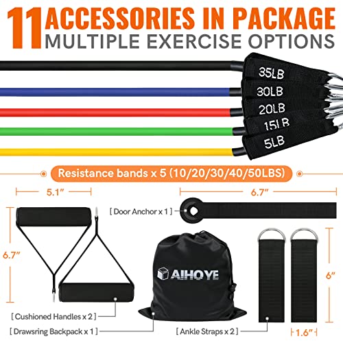 Resistance Band Set Workout Resistance Bands with Handles Stretch ...