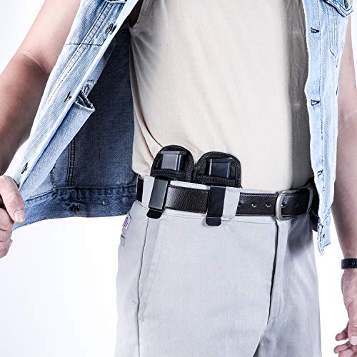 2 Pack Universal Magazine IWB Pouch Concealed Carry 9mm .40 .45 .3...