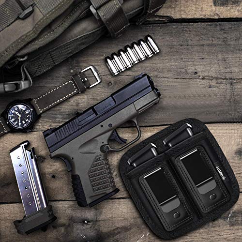 Universal Double Magazine Pouch for 9mm .40 .45 .380 .357, IWB Mag...