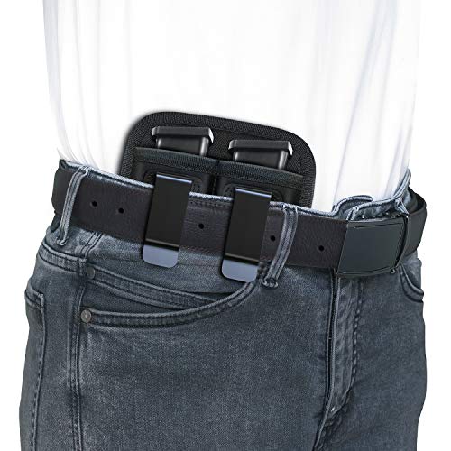 Universal Double Magazine Pouch for 9mm .40 .45 .380 .357, IWB Mag...