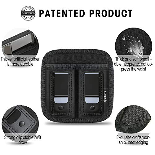 Universal Double Magazine Pouch for 9mm .40 .45 .380 .357, IWB Mag...