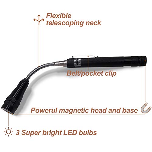 LED Magnetic Pickup Tool,Valentines Gifts for Men,Telescoping Magn...