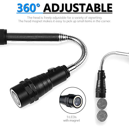 LED Magnetic Pickup Tool,Valentines Gifts for Men,Telescoping Magn...