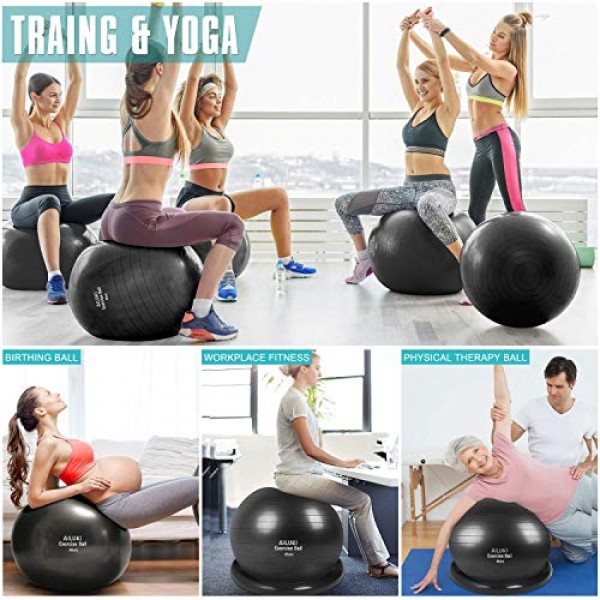 Yoga Ball, Exercise Ball Fitness Balls Stability Ball Anti-Slip & ...