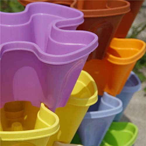 3 Petals 6 Tiered Vertical Gardening Planter Stackable Flower Pot ...