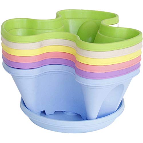 3 Petals 6 Tiered Vertical Gardening Planter Stackable Flower Pot ...
