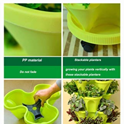 3 Petals 6 Tiered Vertical Gardening Planter Stackable Flower Pot ...