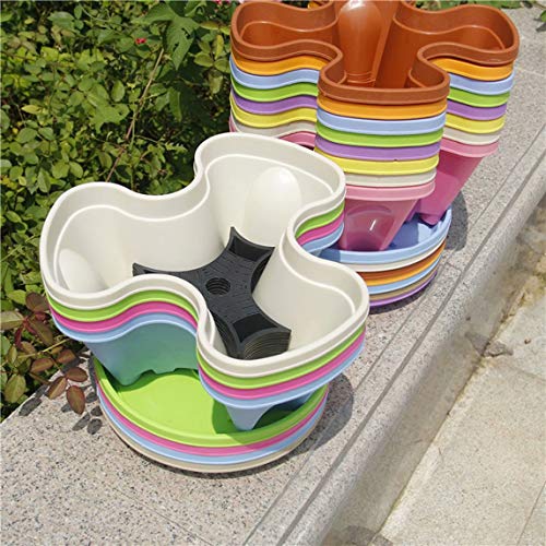 3 Petals 6 Tiered Vertical Gardening Planter Stackable Flower Pot ...