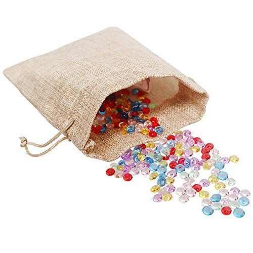 25 Pcs Burlap Bag with Drawstring Linen Burlap Pouches Gift Bags f...