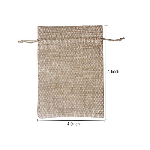 25 Pcs Burlap Bag with Drawstring Linen Burlap Pouches Gift Bags f...