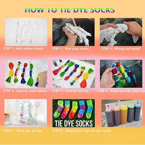 Tie Dye Kit for Kids, AIPASA Tye Dye Kit,16 Dye Packets,8 Color On...
