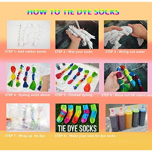 Tie Dye Kit for Kids, AIPASA Tye Dye Kit,16 Dye Packets,8 Color On...
