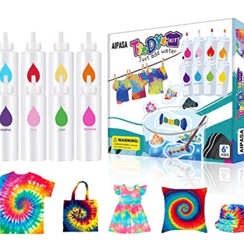 Tie Dye Kit for Kids, AIPASA Tye Dye Kit,16 Dye Packets,8 Color On...