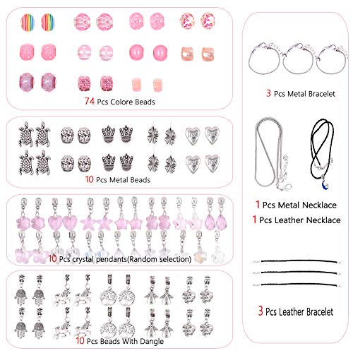 AIPRIDY 112 Pcs DIY Charm Bracelet Making Kit,Necklaces Jewelry Ma...