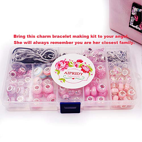 AIPRIDY 112 Pcs DIY Charm Bracelet Making Kit,Necklaces Jewelry Ma...