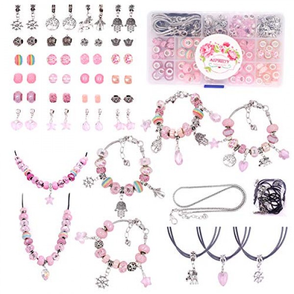 63 Pcs DIY Bracelet Making Kit Charms Necklace Jewelry Making Supplies  Beads DIY Craft Gift Set for Adults Teens Girls