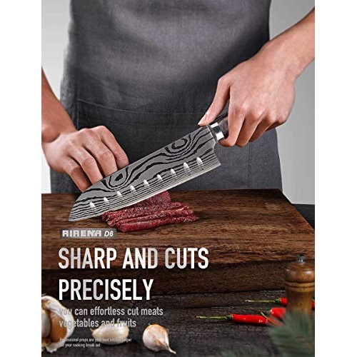Santoku Chefs Knife - 7 Inch Japanese Kitchen Knife - High Carbon...