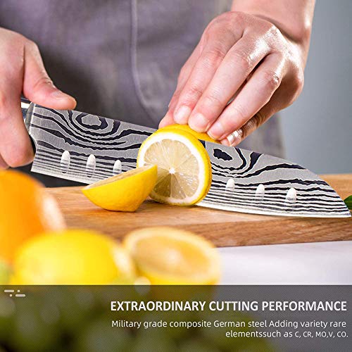 Santoku Chefs Knife - 7 Inch Japanese Kitchen Knife - High Carbon...