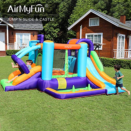 AirMyFun Bounce House with Blower, Inflatable Playhouse with Water...