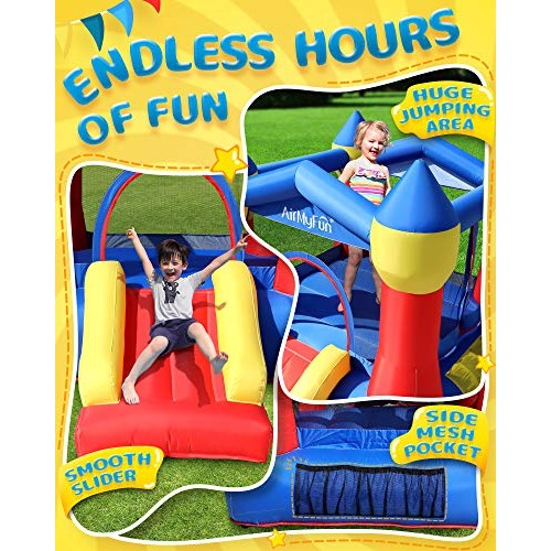 AirMyFun Inflatable Bounce Jumper House with Air Blower, Jump Slid...