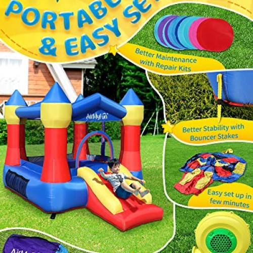 AirMyFun Inflatable Bounce Jumper House with Air Blower, Jump Slid...
