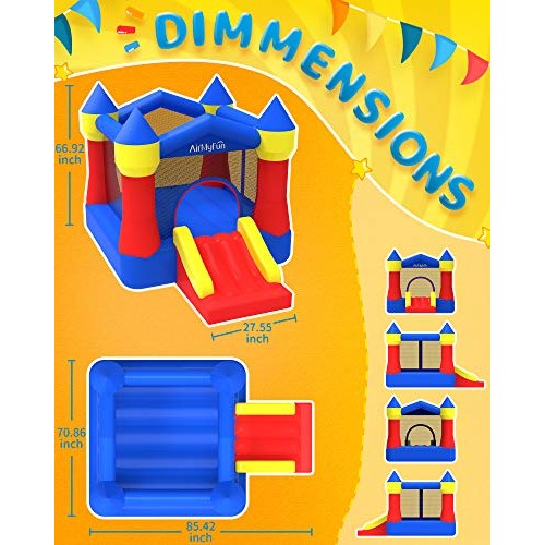 AirMyFun Inflatable Bounce Jumper House with Air Blower, Jump Slid...
